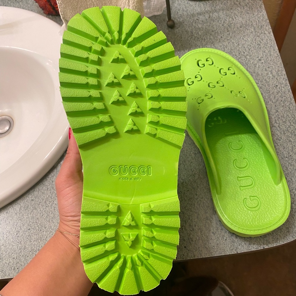 Green Gucci sandals